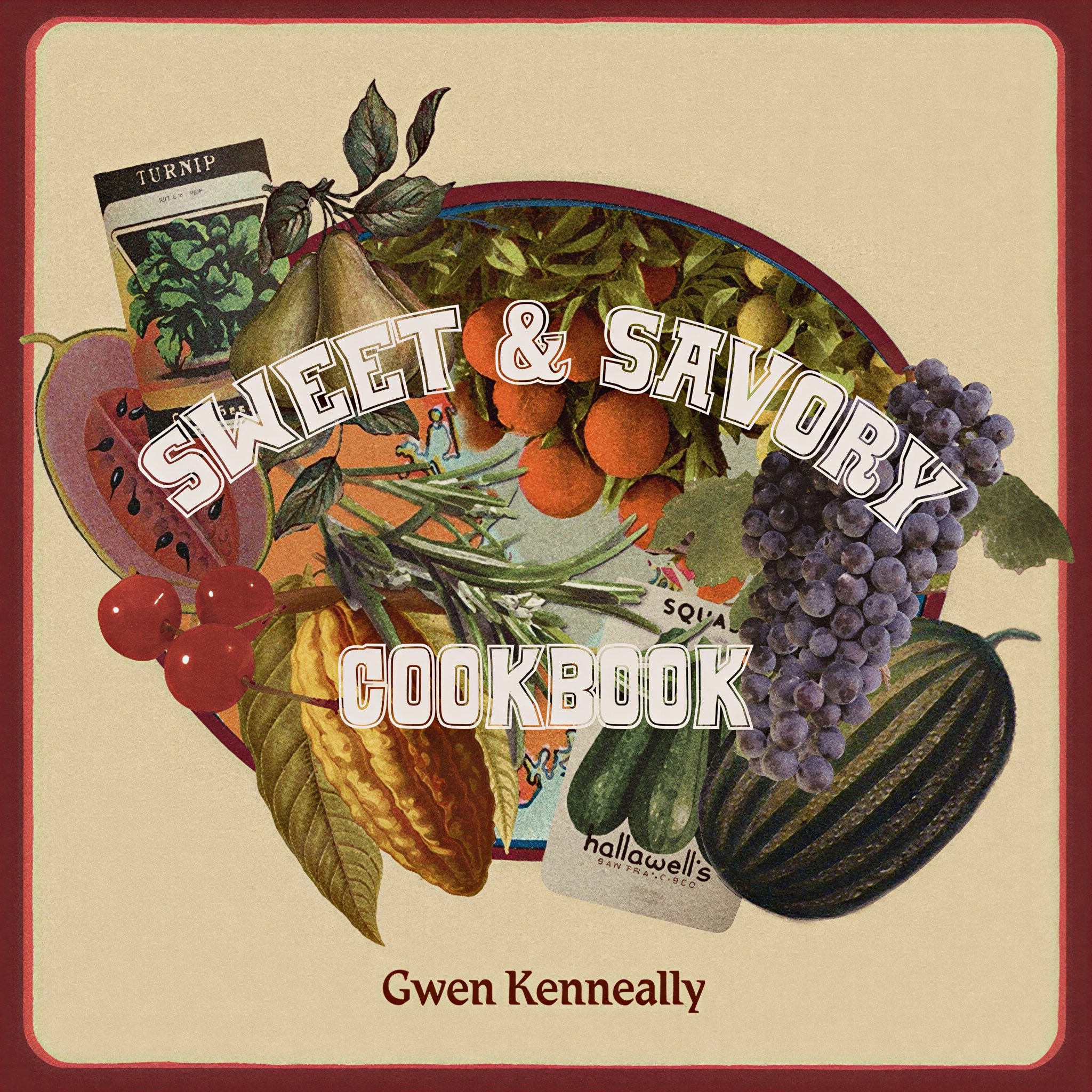 Illustrated produce on cookbook cover