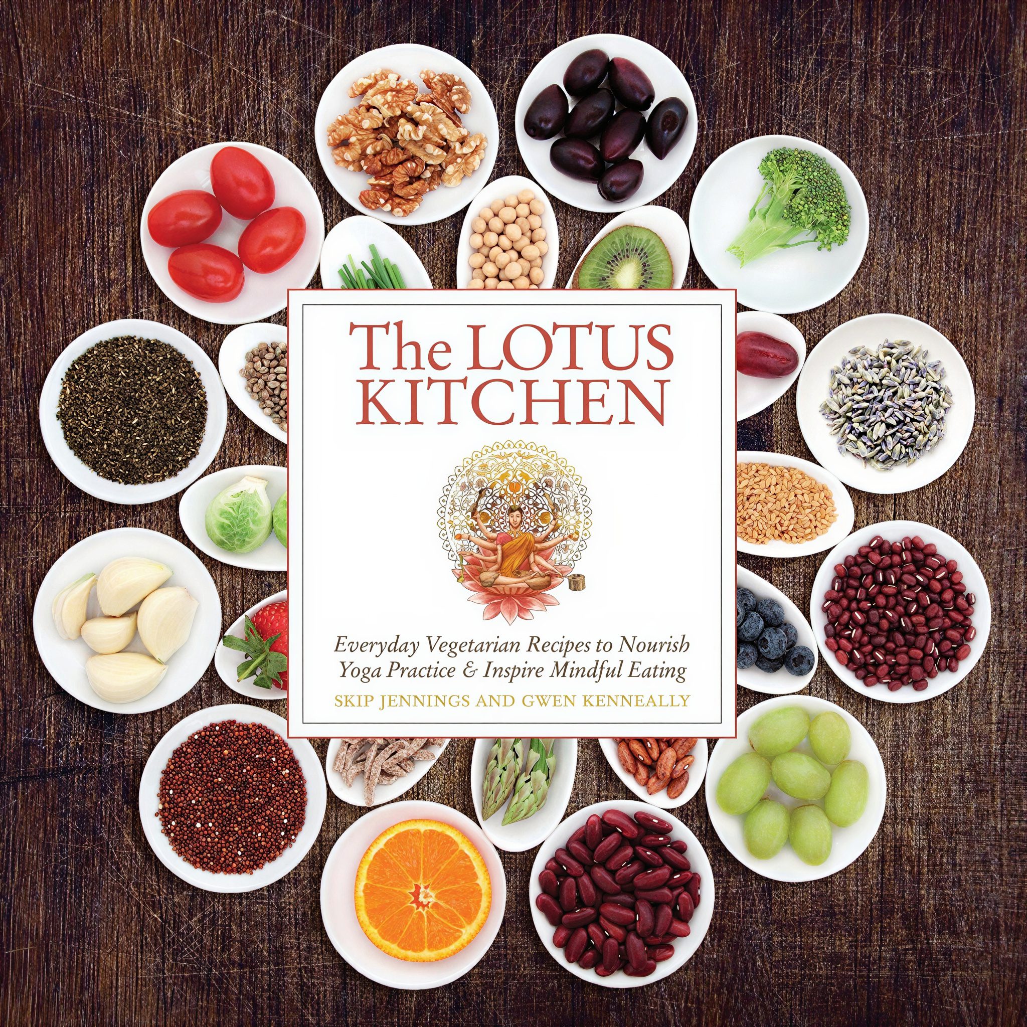The Lotus Kitchen book cover with ingredients