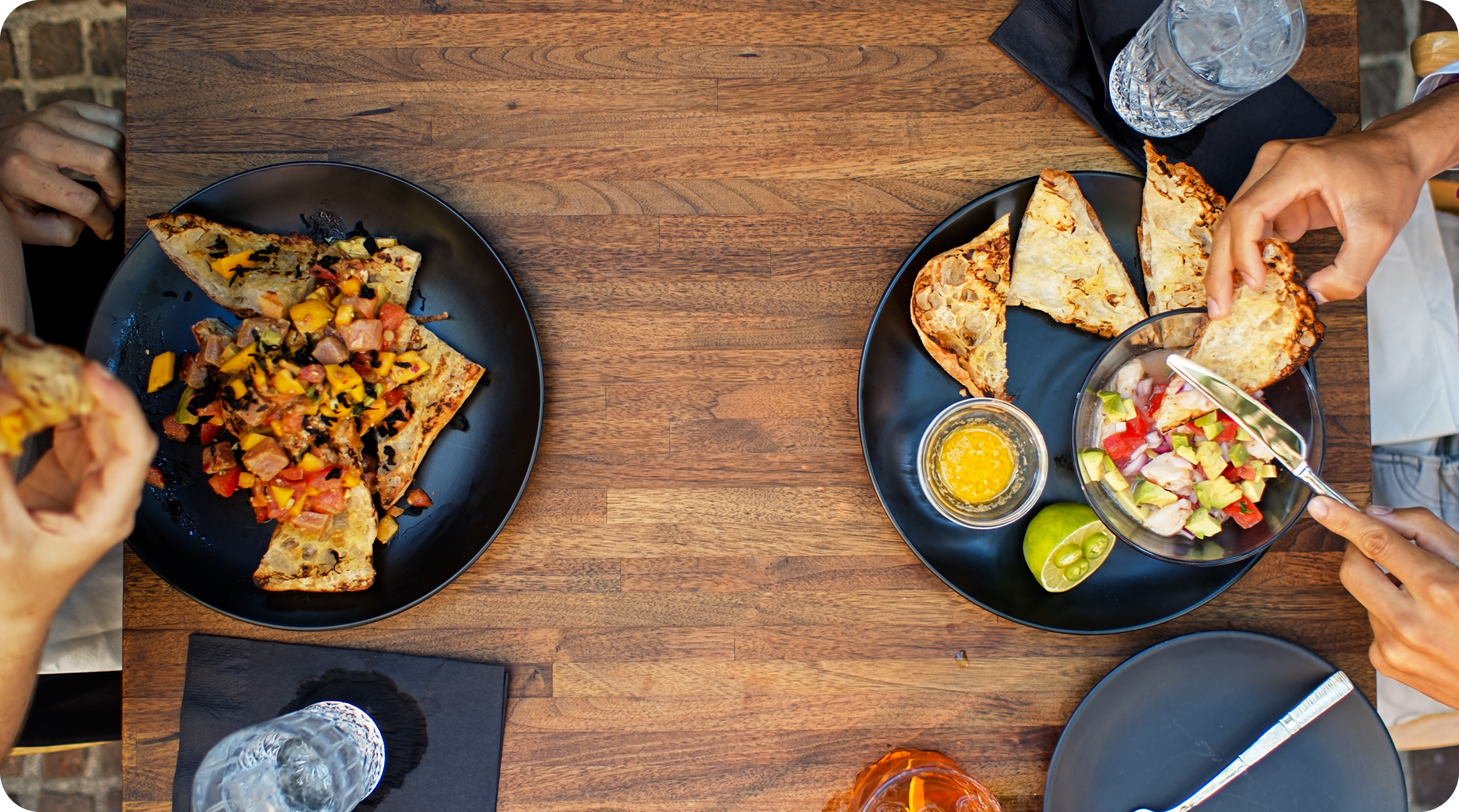 Dining with assorted dishes