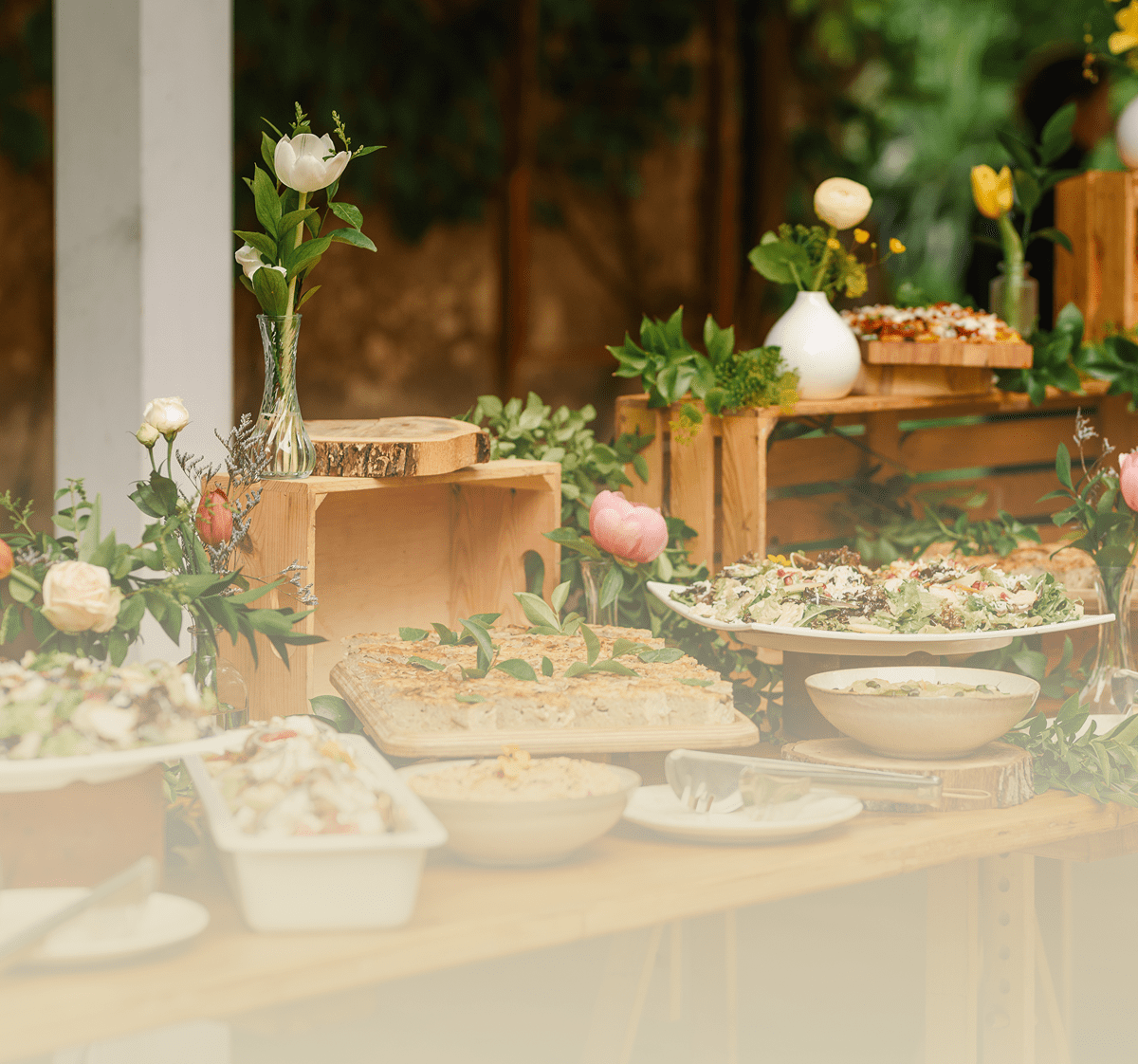 Garden party food display