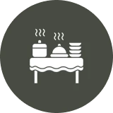 Food service symbol on dark background