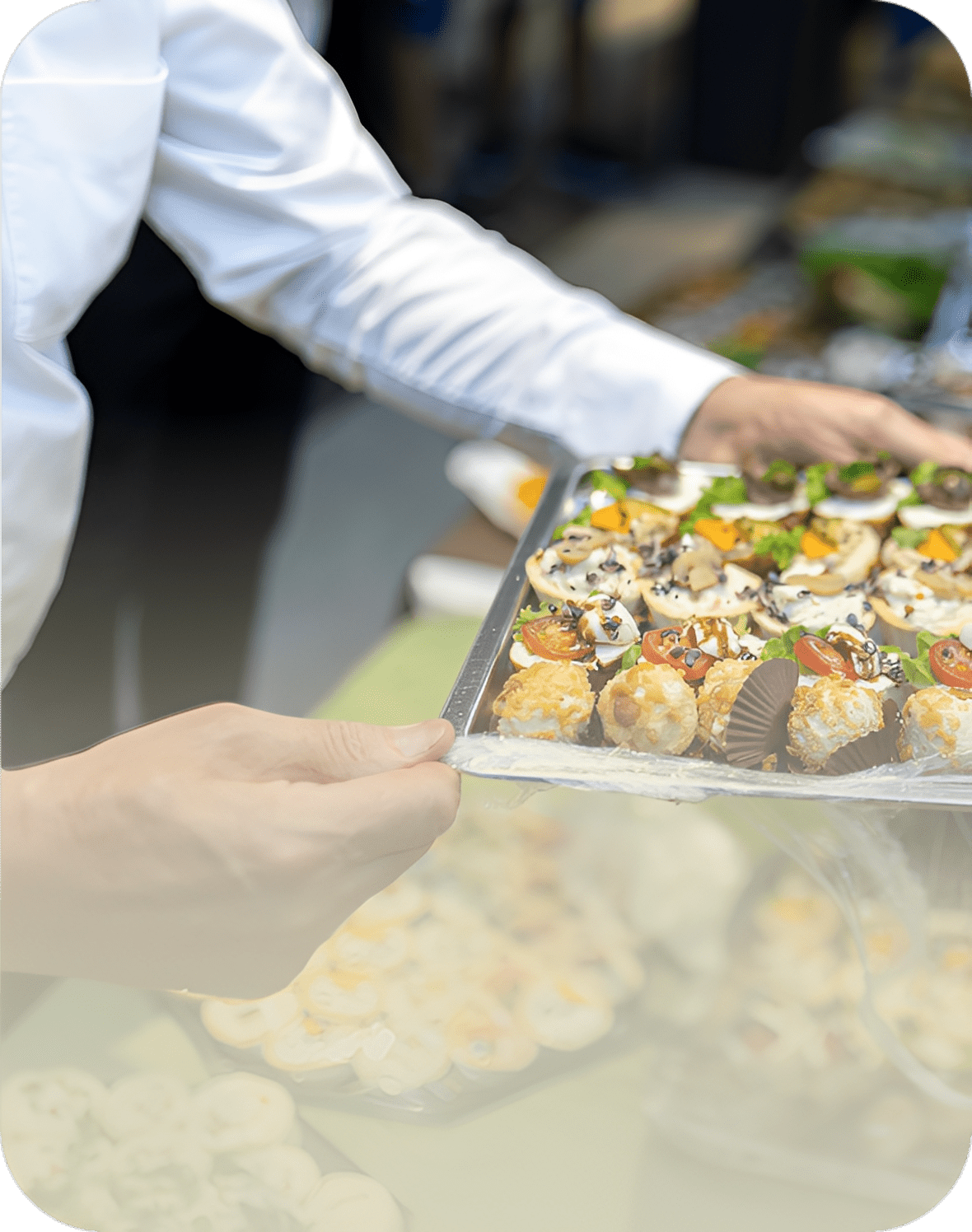 Gourmet hors d'oeuvres being served